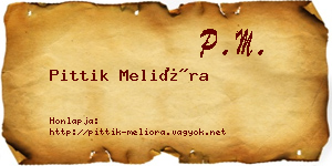 Pittik Melióra névjegykártya